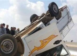 حادث سقوط سيارة ربع نقل في ترعة الرغامة بأسوان