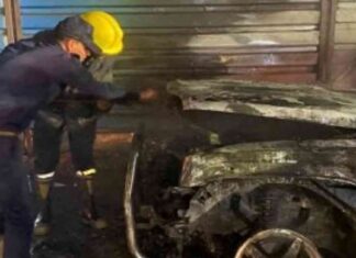 كيفية السيطرة على حريق سيارة على الطريق الدائري – اليوم السابع