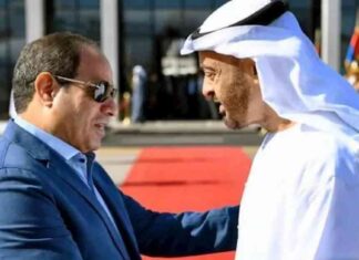 السيسي يستقبل الشيخ محمد بن زايد في مطار العلمين