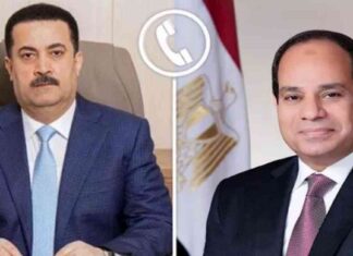 اتصال هاتفي بين الرئيس السيسي ورئيس الوزراء العراقي