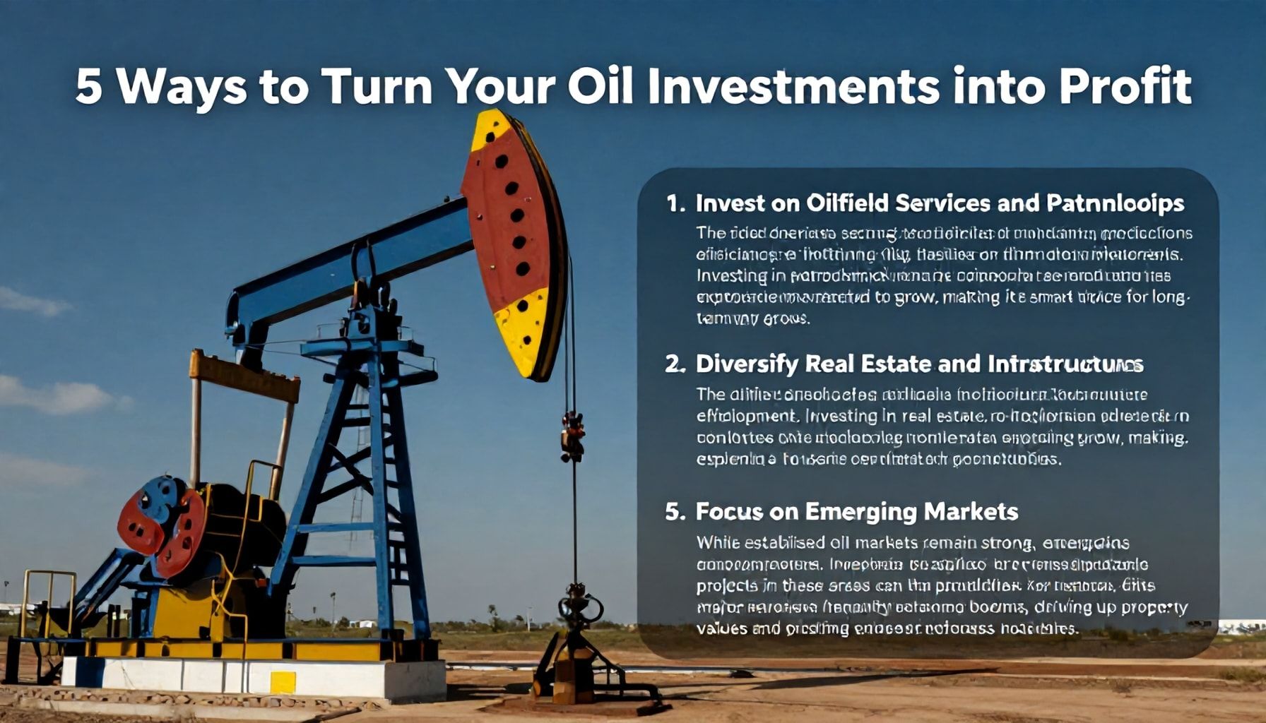 5 طرق لتحويل استثماراتك البترولية إلى ربح